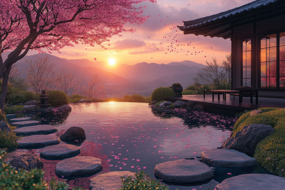 7696 -  Cherry Blossom Sunset, Square