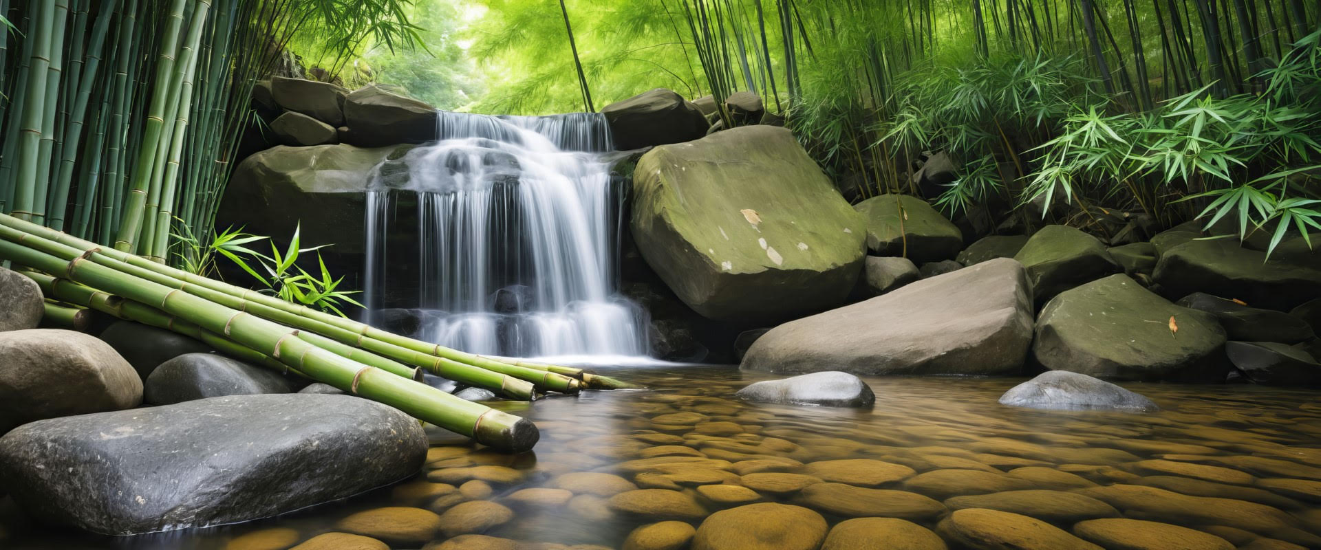 7268 - Bamboo Stream Serenity, Panoramic